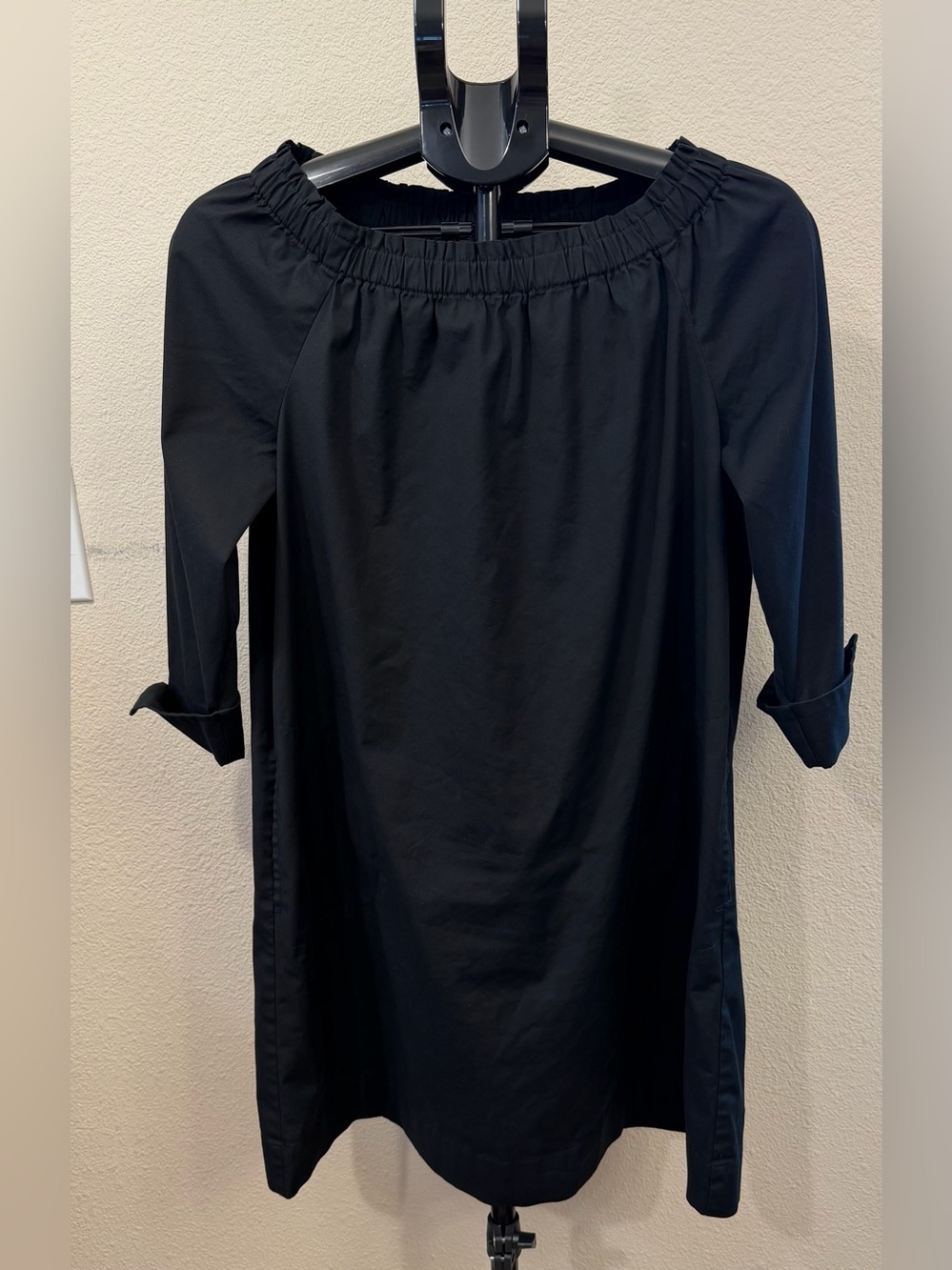 J. Jill Black 3/4 Sleeve Off Shoulder Shift Dress | Lagenlook Coastal Grandma SP